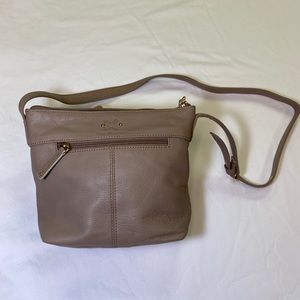 Stone Mountain Taupe Leather Crossbody